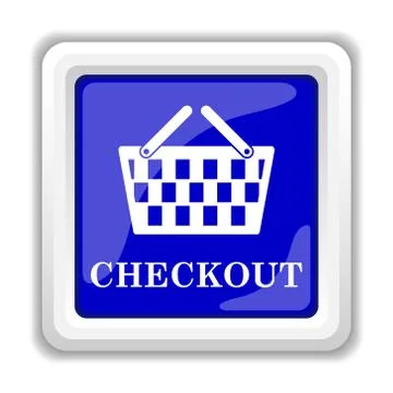 Checkout icon. Internet button on white background.. Stock Illustration