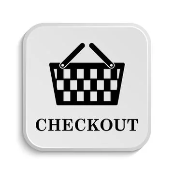 Checkout icon. Internet button on white  background.. Stock Illustration