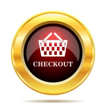 Checkout icon. Internet button on white background.. Stock Illustration