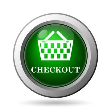 Checkout icon. Internet button on white background. Stock Illustration