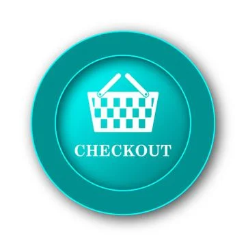  Checkout icon. Internet button on white background. Stock Illustration