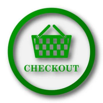 Checkout icon. Internet button on white background.. Stock Illustration