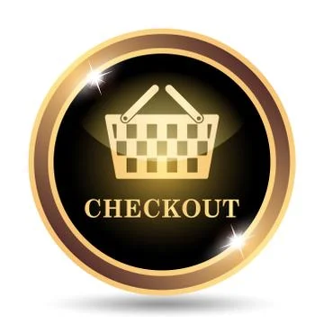 Checkout icon. Internet button on white background.. Stock Illustration