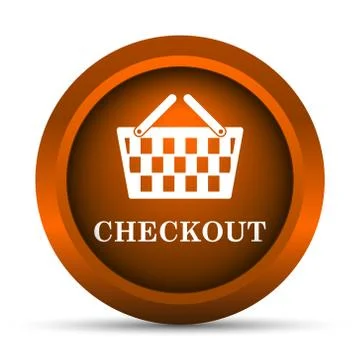 Checkout icon. Internet button on white background.. Stock Illustration