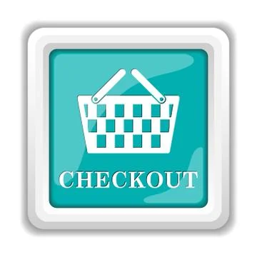 Checkout icon. Internet button on white background.. Stock Illustration