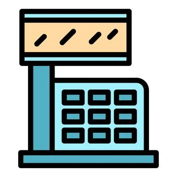 Checkout machine icon vector flat Stock Illustration