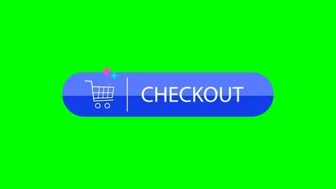 Checkout Now Cart Button Motion Graphic Push Pull Green Screen for E-Commerc Vidéo 337632461