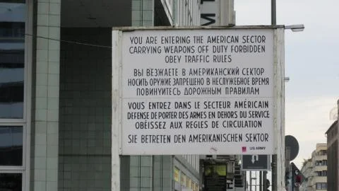 Checkpoint Charlie Signboard Stock Photos