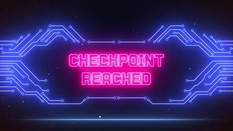 Checkpoint Reached Alert Animation for Difficult Level Progress Stock Footage 327343645