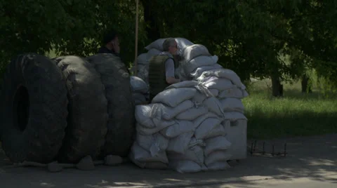 Checkpoint in Ukraine 03 Stock Footage 38661880