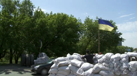 Checkpoint in Ukraine Stock Footage 38661654