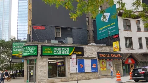 Checks Cashed Building Stock Footage 169031670