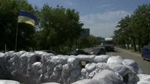 Checpoint in Ukraine Stock Footage 38662646