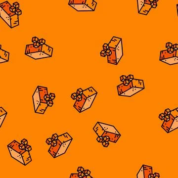 Cheddar cheese food slice vector seamless pattern Stock Illustration