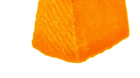 Cheddar cheese isolated on a white 動画素材 51399122