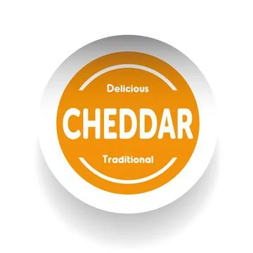 Cheddar Cheese label vector Stock Illustration