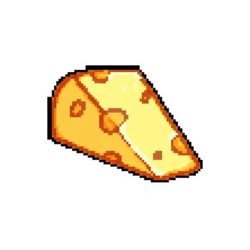 Cheddar cheese pixel art vector illustration Stock Illustration