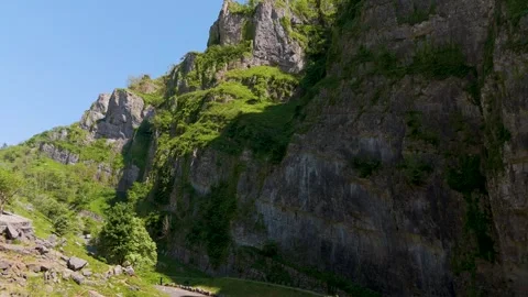 Cheddar Gorge from a drone Stockbeeldmateriaal 275853332