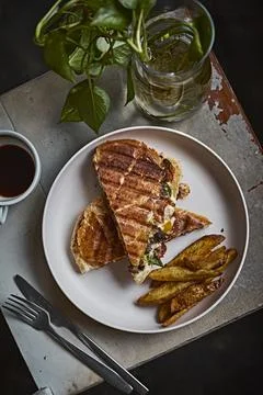 Cheddar Panini . Stock Photos