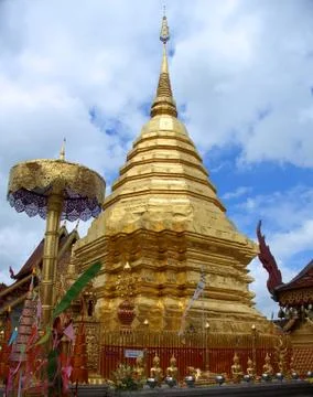 Chedi in doi sutep temple Stock Photos