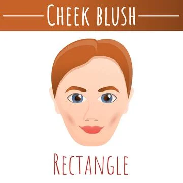 Cheek blush rectangle concept background, cartoon style Stock Illustration