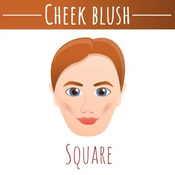 Cheek blush square concept background, cartoon style Stock Illustration