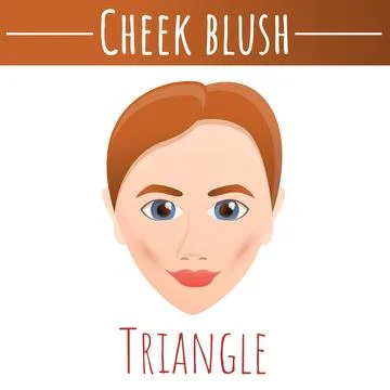 Cheek blush triangle concept background, cartoon style Stock Illustration