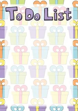 Cheek To do list with color gift box Illustrazione stock