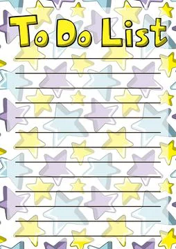 Cheek To do list with color star Illustrazione stock