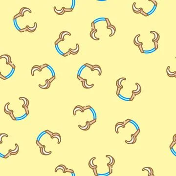 Cheek retractor orthodontist vector seamless pattern Illustration