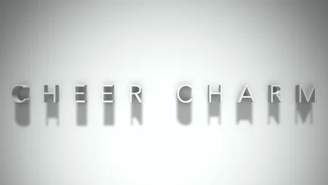 Cheer charm 3D title animation with shadows on a white background Stock Footage 297799338