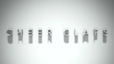 Cheer claps 3D title animation with shadows on a white background Stock Footage 297799356