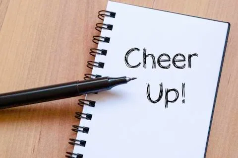 Cheer up concept on notebook Stock Photos