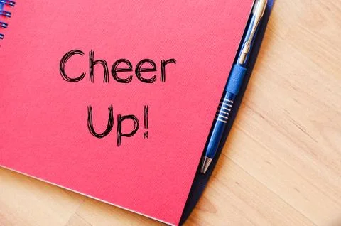 Cheer up concept on notebook Stock Photos