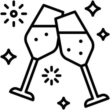 Cheer drinks icon, New year realated vector Stock Illustration