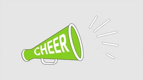 Cheer megaphone overlays on alpha Stock Footage 297537933