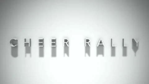 Cheer rally 3D title animation with shadows on a white background Stock Footage 297799379