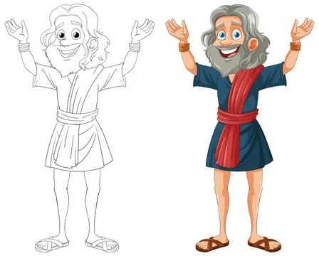 Cheerful Ancient Philosopher Illustration Stock Illustration