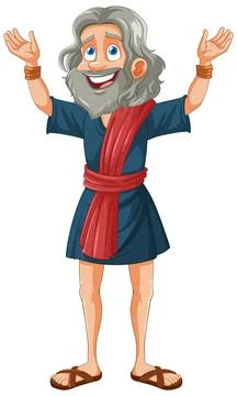 Cheerful Ancient Philosopher Welcoming Stock Illustration