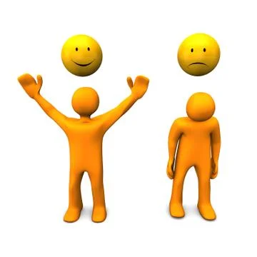 Cheerful and sadly Stock Illustration