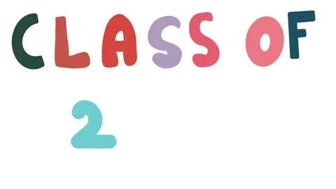 Cheerful animated characters celebrating Class of 2025 Stock Footage 313864698