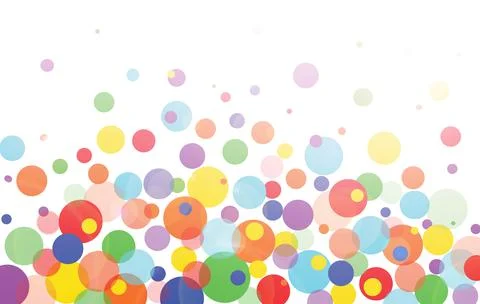 Cheerful background with multicolor circles and radiance on white background. Stock Illustration