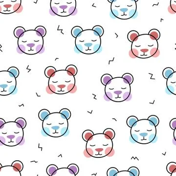 Cheerful bear pattern 库存插图
