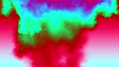 A cheerful bright multi-coloured pulsating explosion with smoke. Video stock 239703131