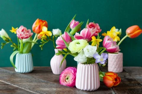 Cheerful bright spring flowers Stock Photos
