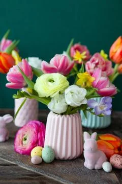 Cheerful bright spring flowers Stock Photos