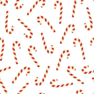 Cheerful candy cane background seamless pattern Stock Illustration