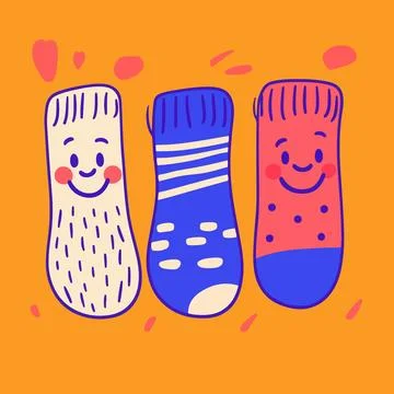 Cheerful Cartoon Socks Illustration
