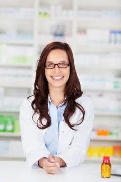 Cheerful chemist Stock Photos