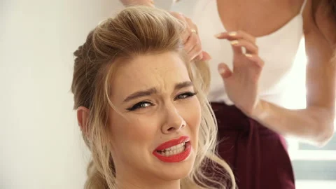 Cheerful client at a reception with a stylist Stock Footage 93497226